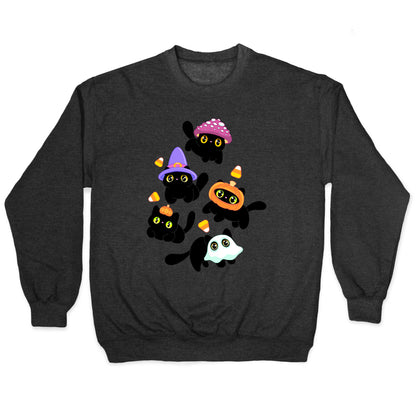 Spooky Black Cats Pattern Crewneck Sweatshirt