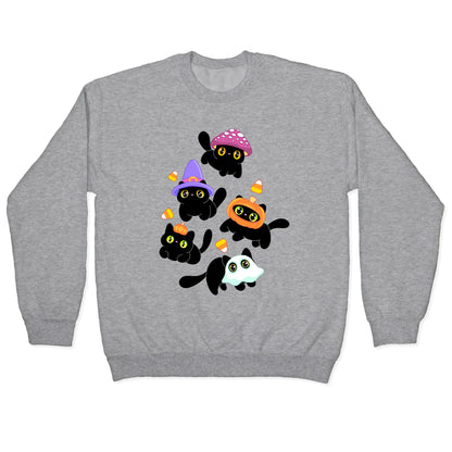 Spooky Black Cats Pattern Crewneck Sweatshirt