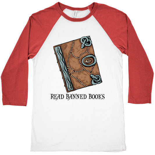 Read Banned Books Spellbook Baseball Tee