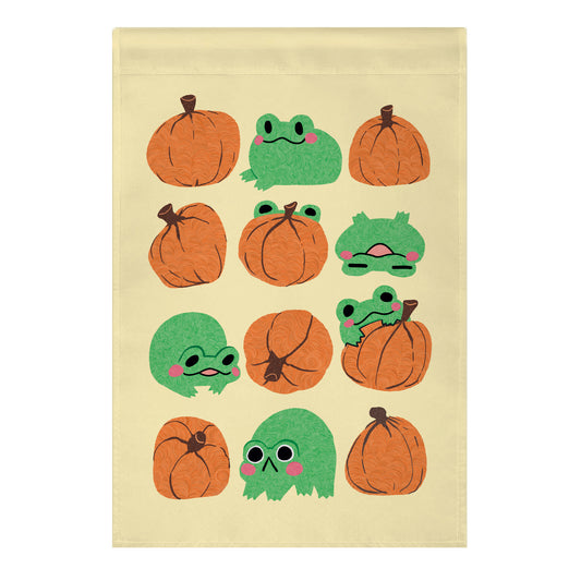 Pumpkins Frogs Garden Flag