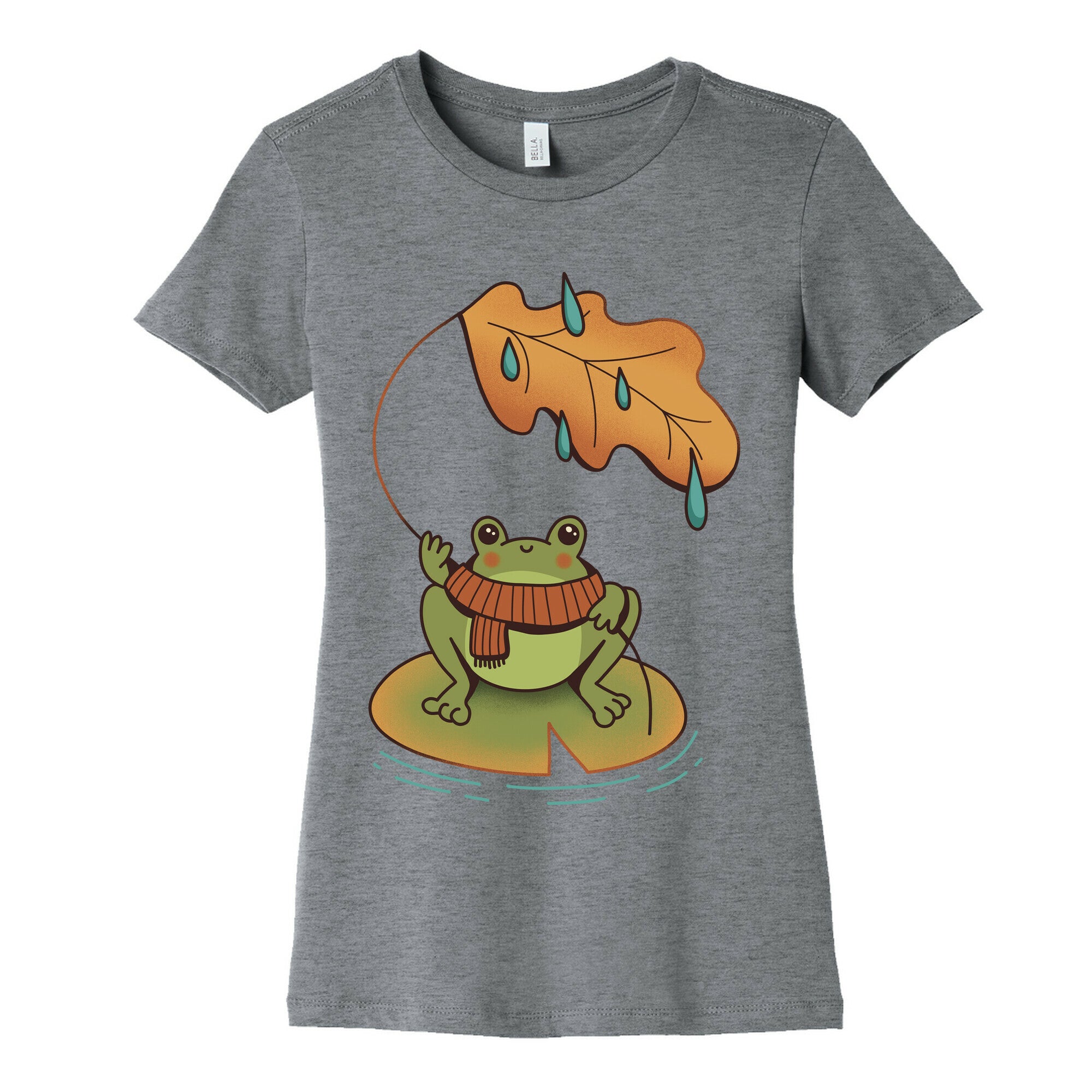 Rainy Fall Frog Women's Cotton Tee