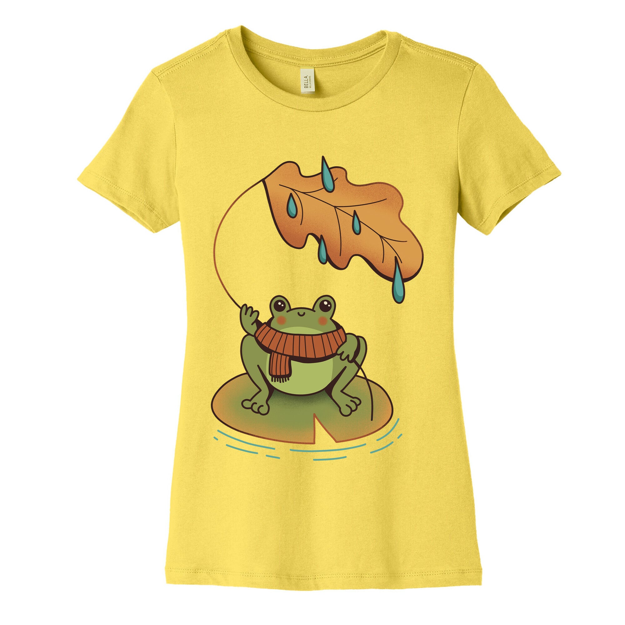 Rainy Fall Frog Women's Cotton Tee