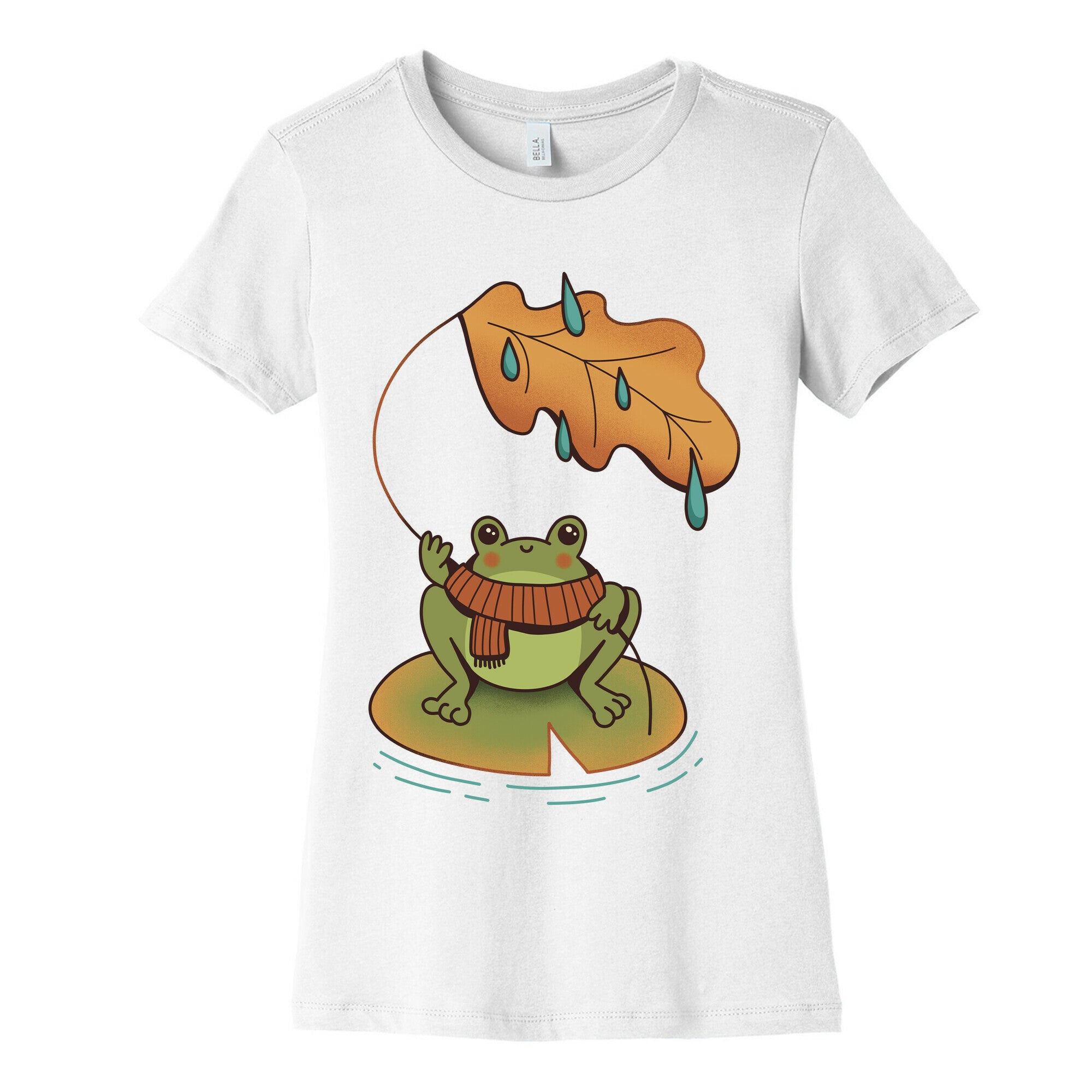 Rainy Fall Frog Women's Cotton Tee