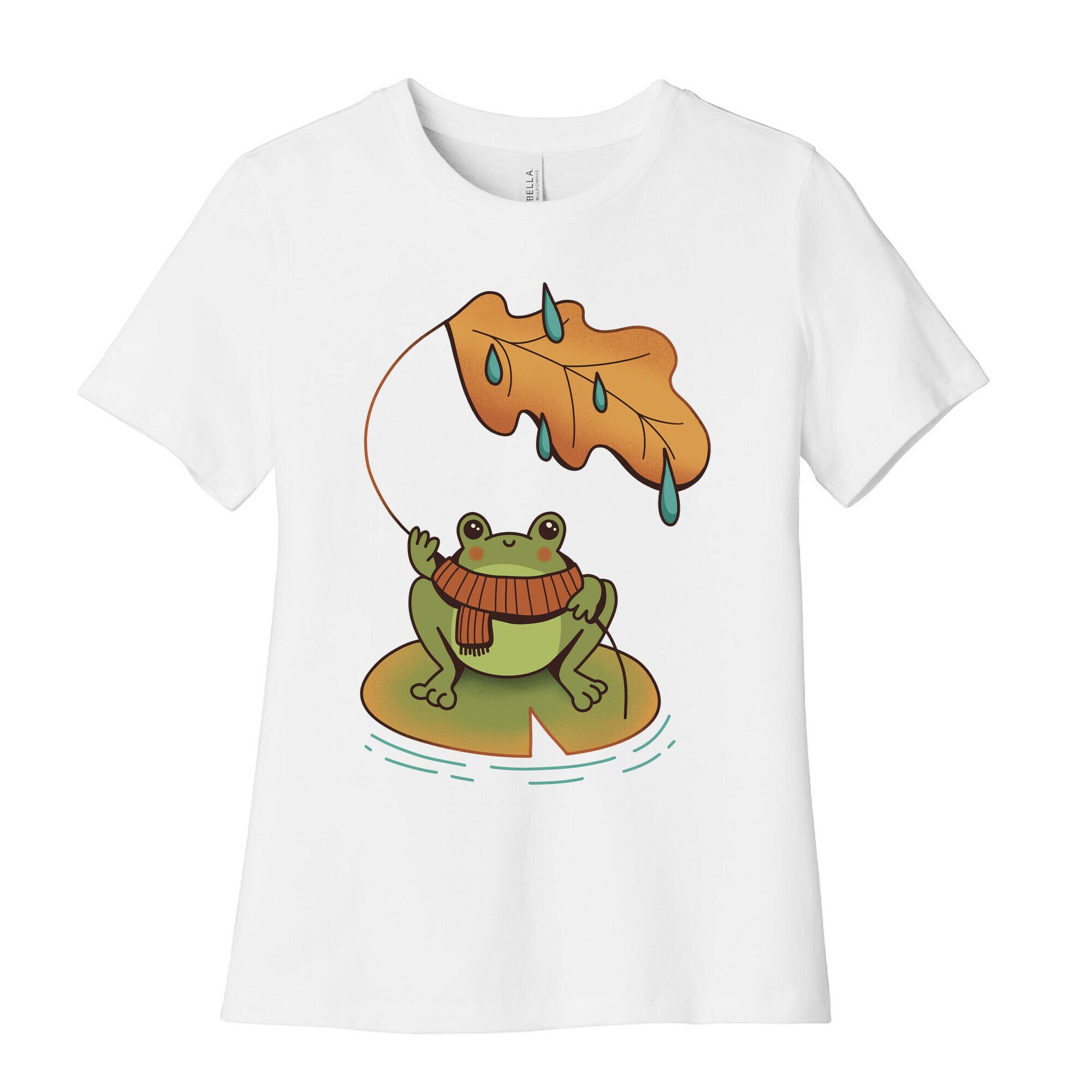Rainy Fall Frog Women's Cotton Tee