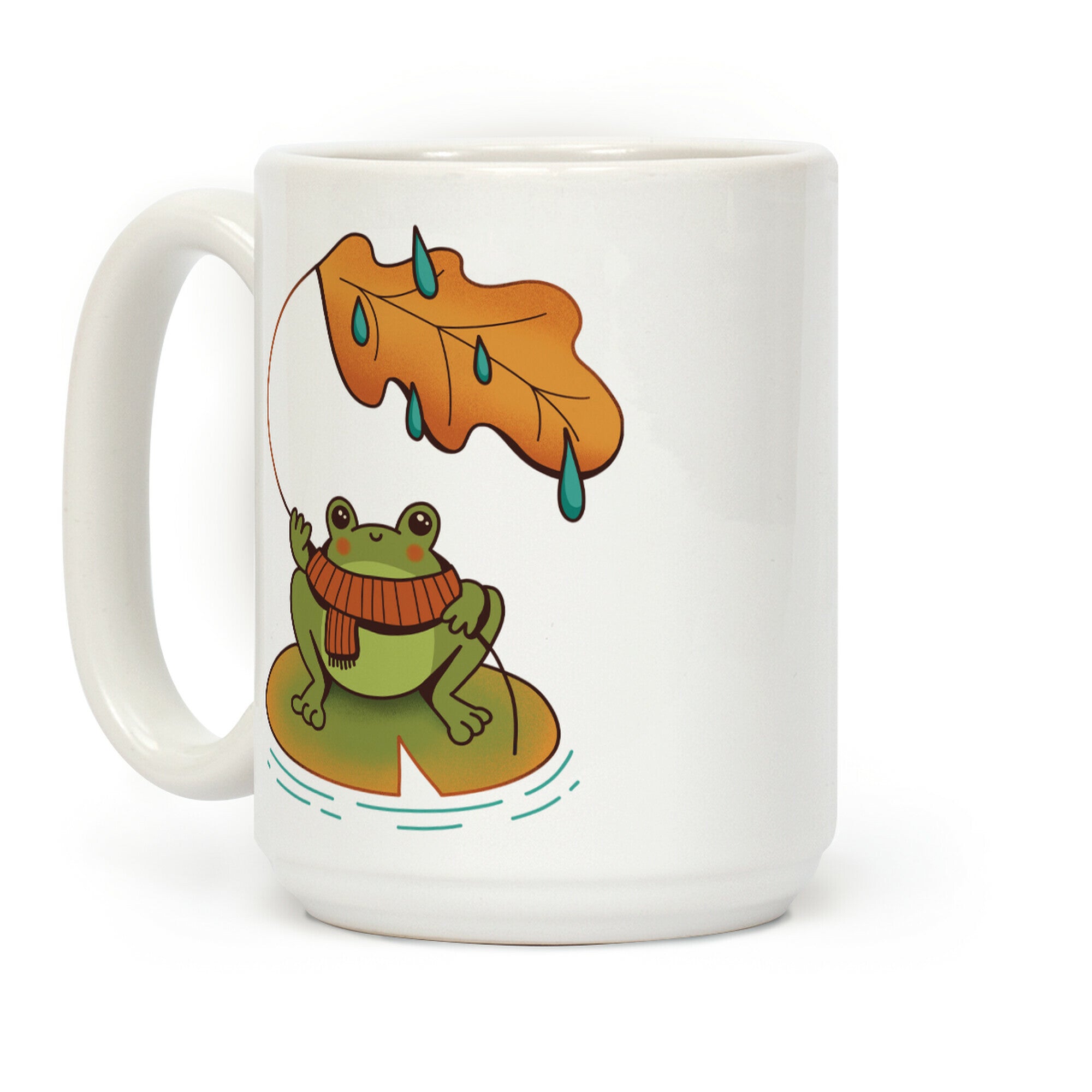 Rainy Fall Frog Coffee Mug