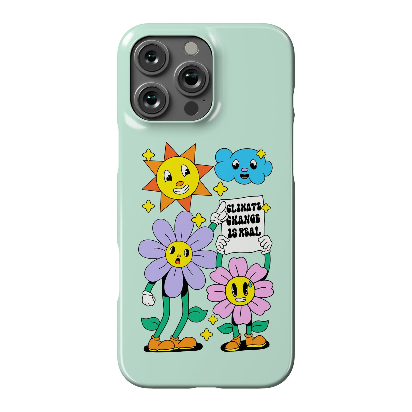 Climate Change Is Real Cartoon Phone Case