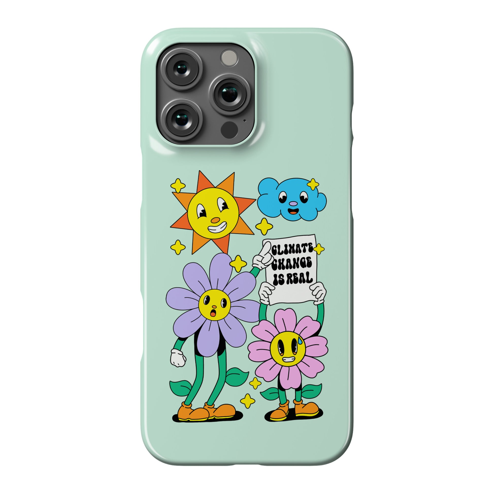 Climate Change Is Real Cartoon Phone Case