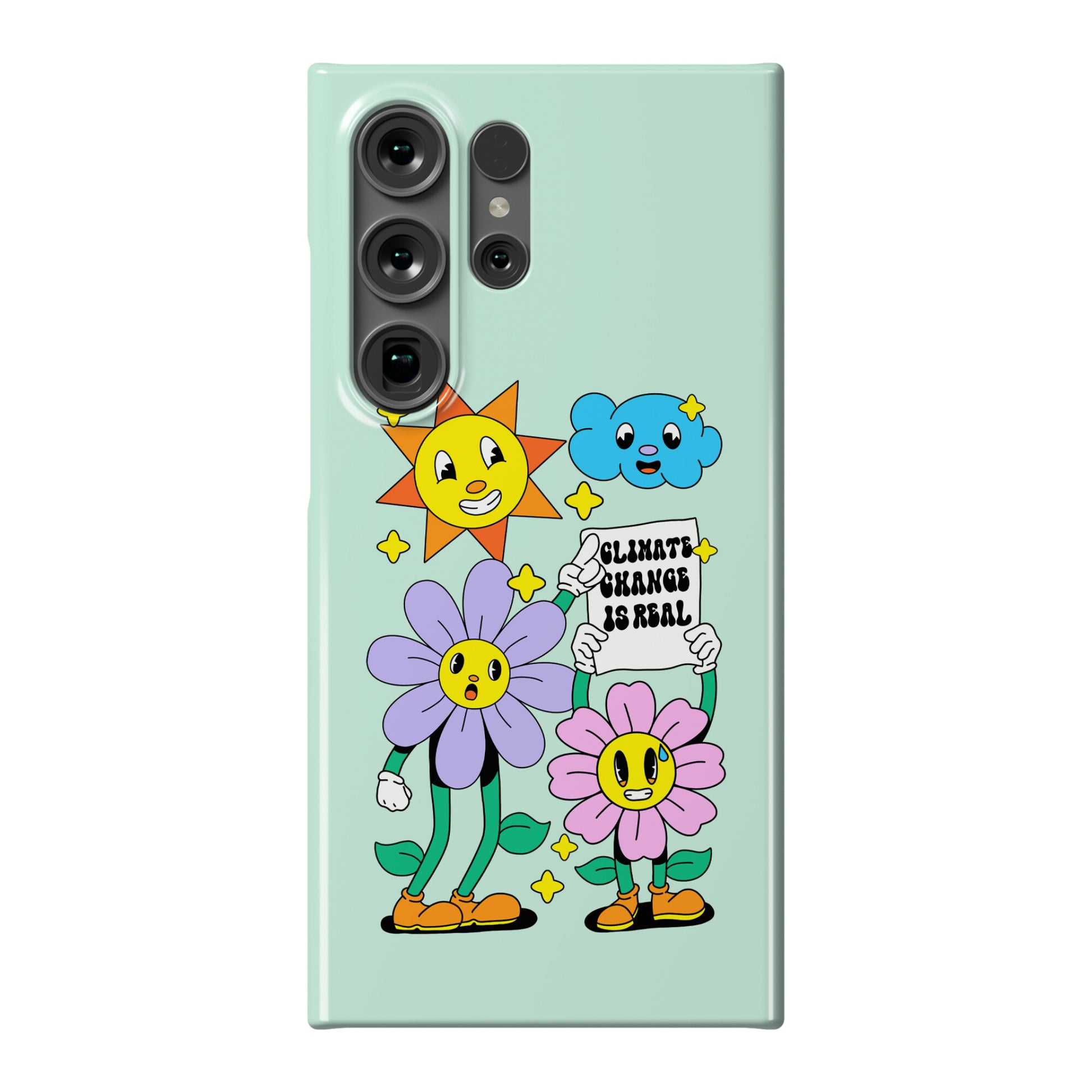 Climate Change Is Real Cartoon Phone Case