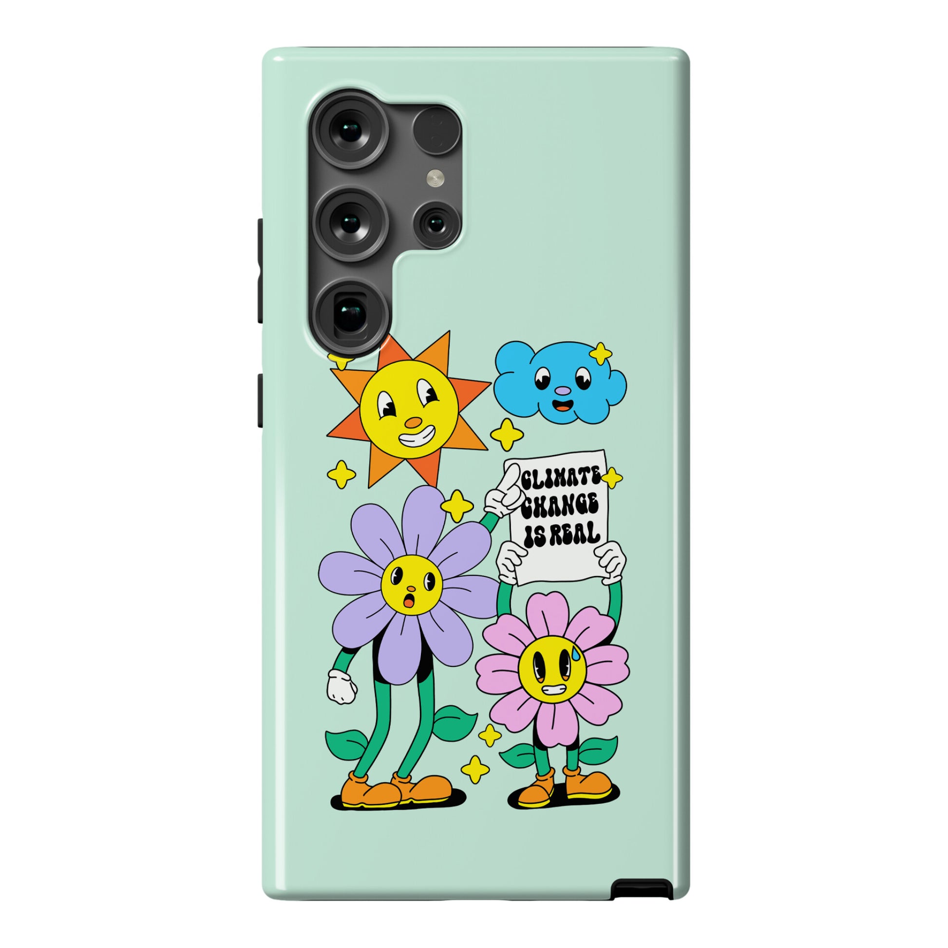 Climate Change Is Real Cartoon Phone Case