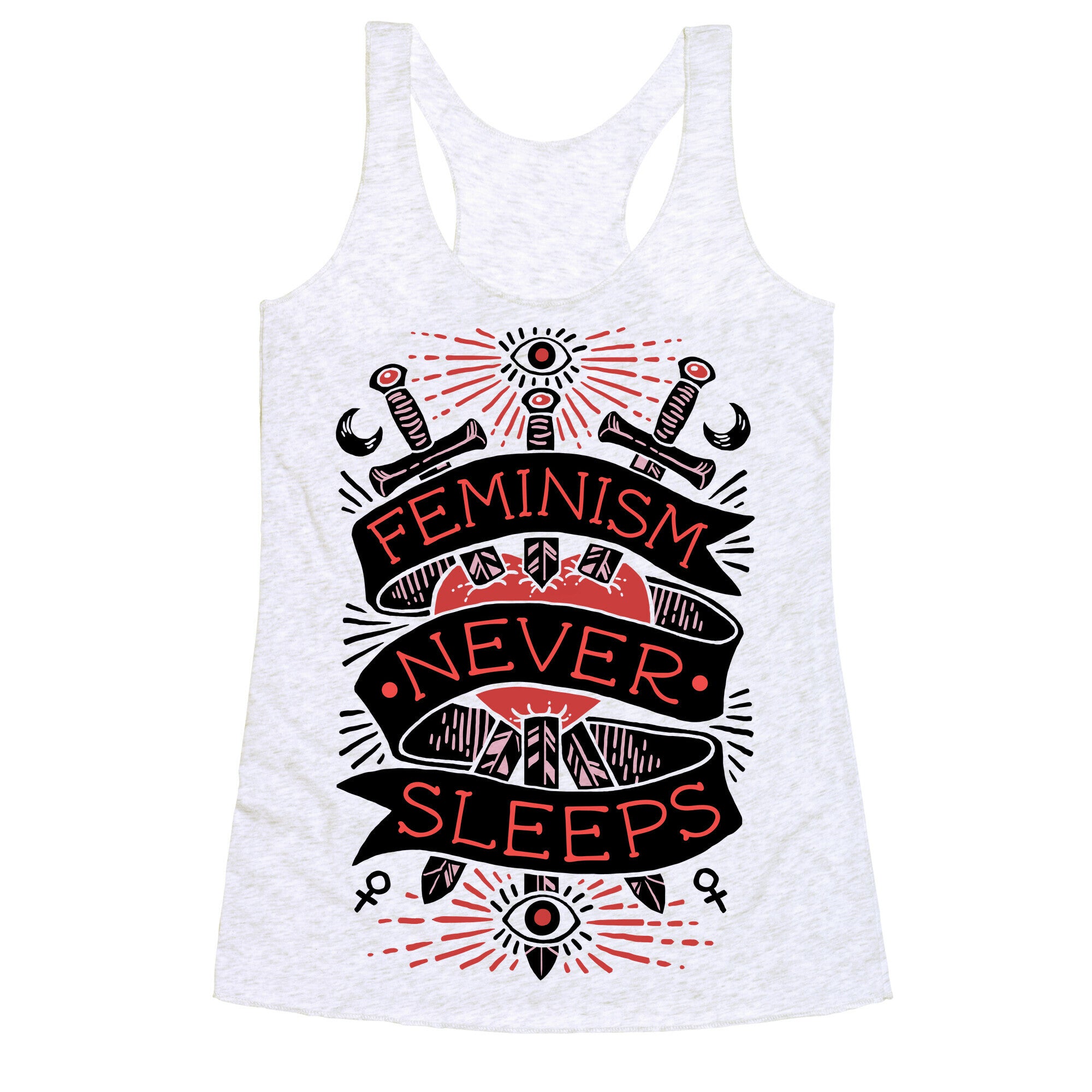 Feminism Never Sleeps Racerback Tank
