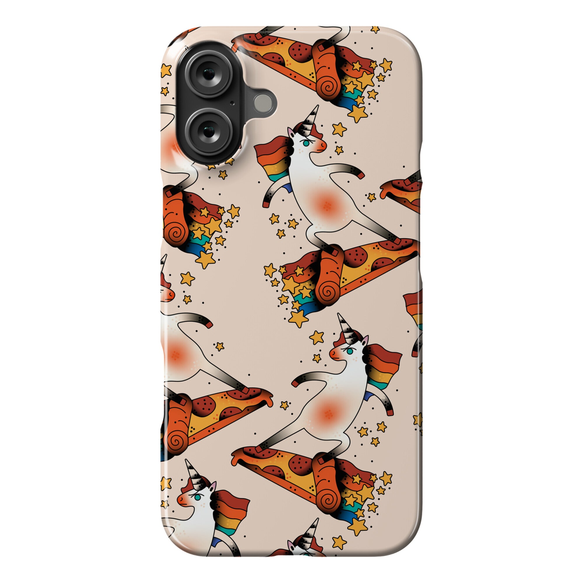 Rad Unicorn Skateboarding a Pizza Tattoo Phone Case