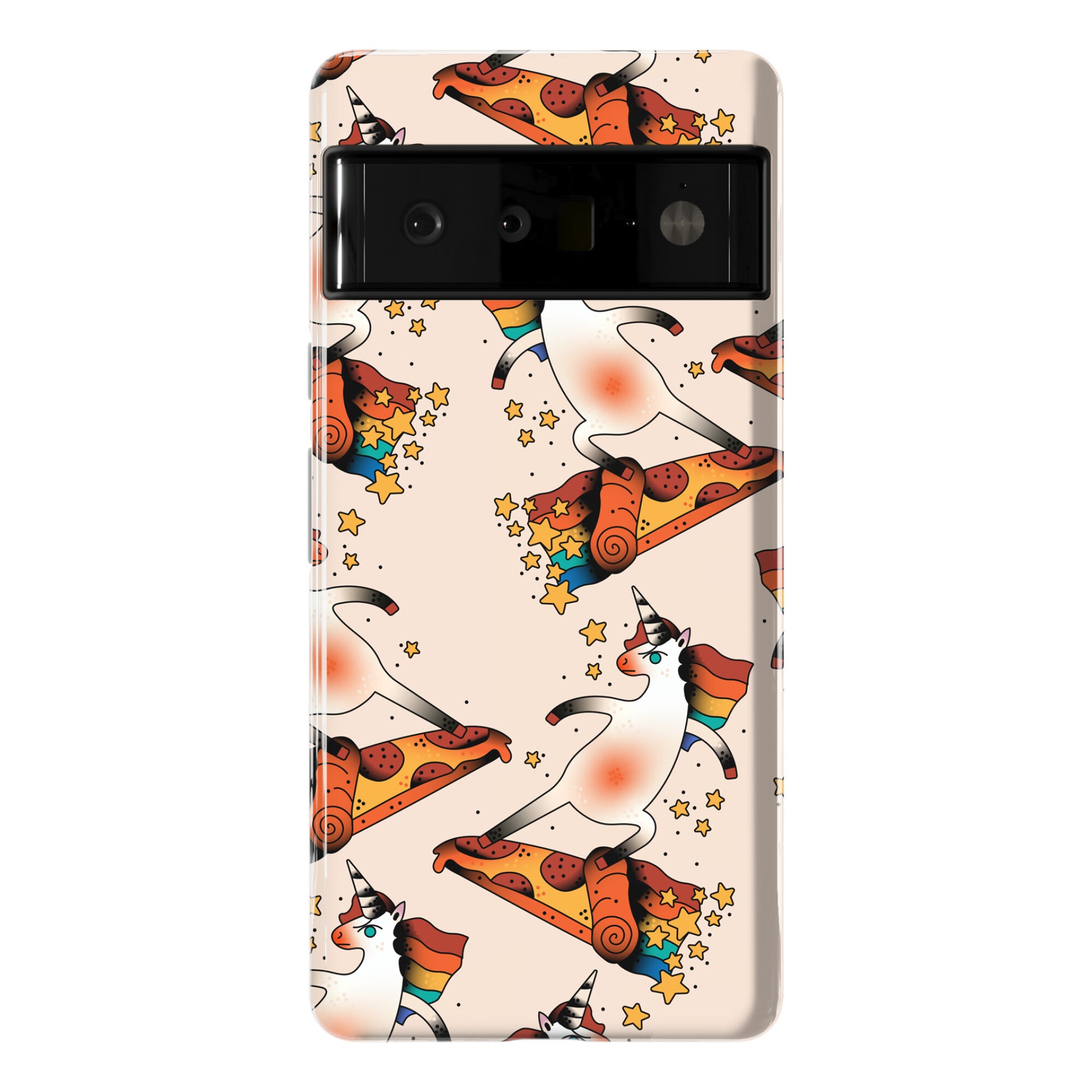 Rad Unicorn Skateboarding a Pizza Tattoo Phone Case