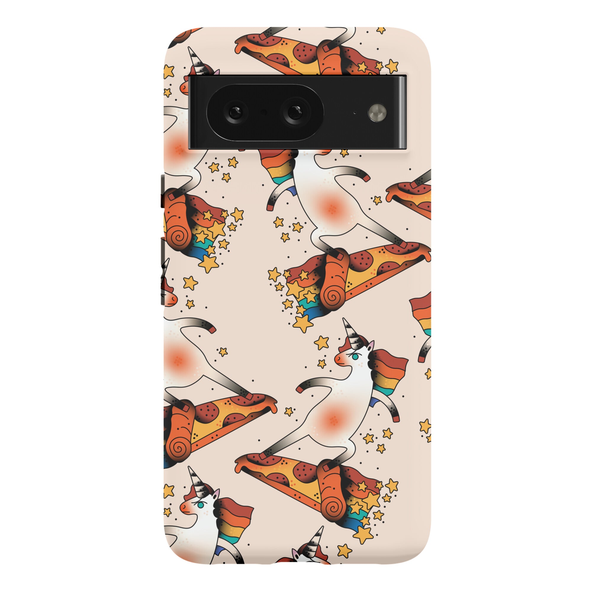 Rad Unicorn Skateboarding a Pizza Tattoo Phone Case