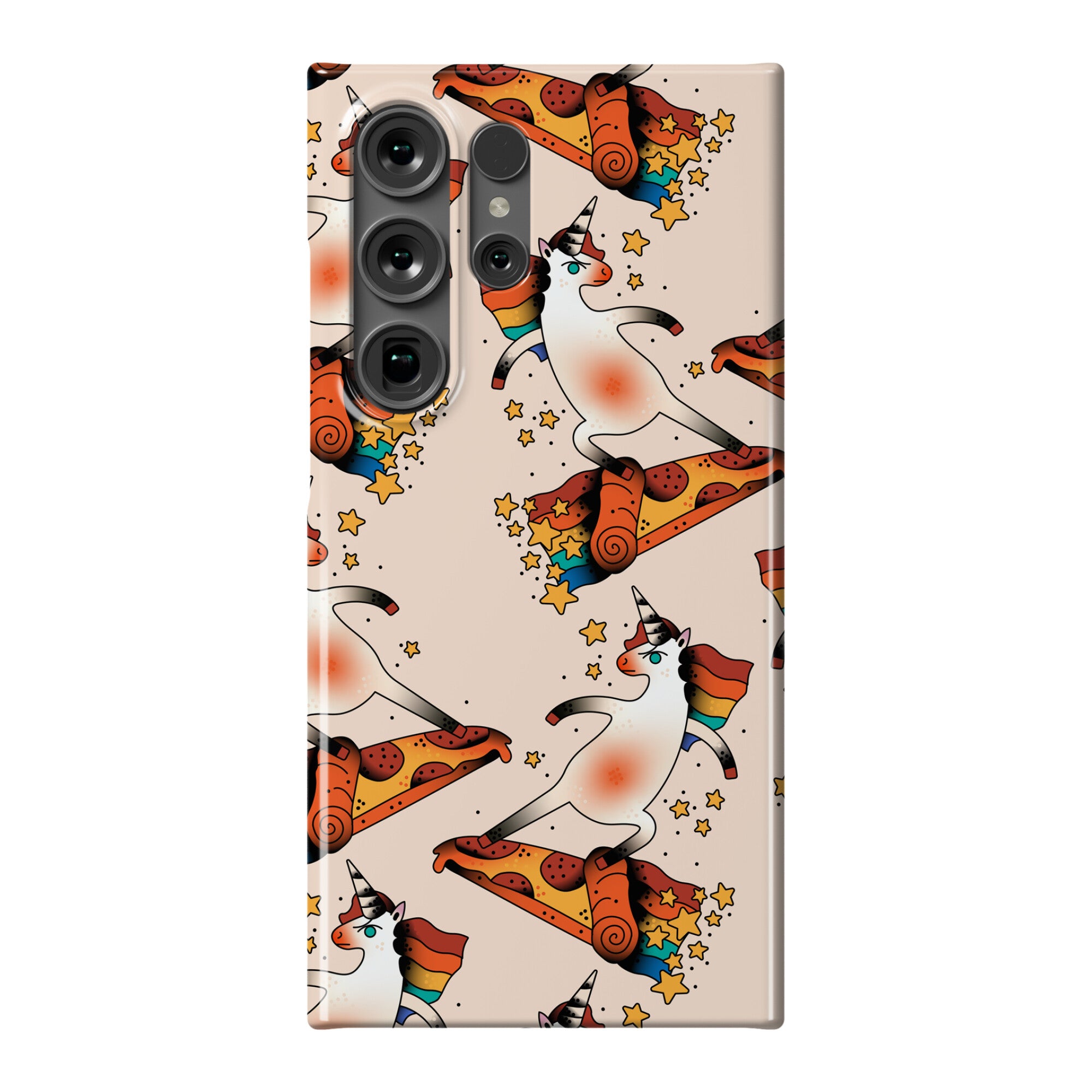 Rad Unicorn Skateboarding a Pizza Tattoo Phone Case