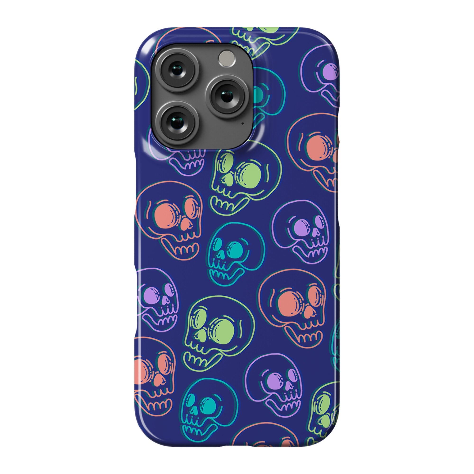 Pastel Skulls Glitch Phone Case