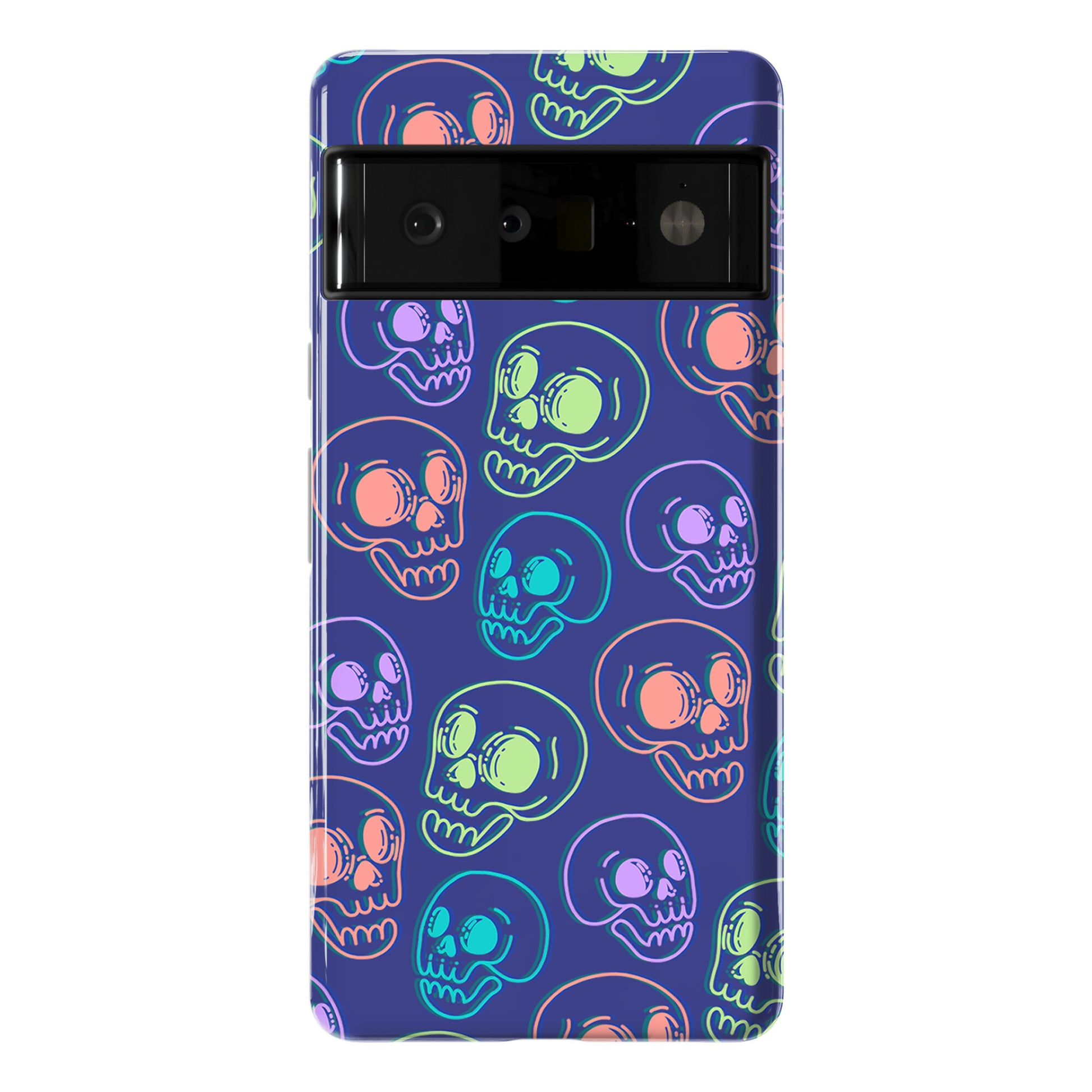 Pastel Skulls Glitch Phone Case