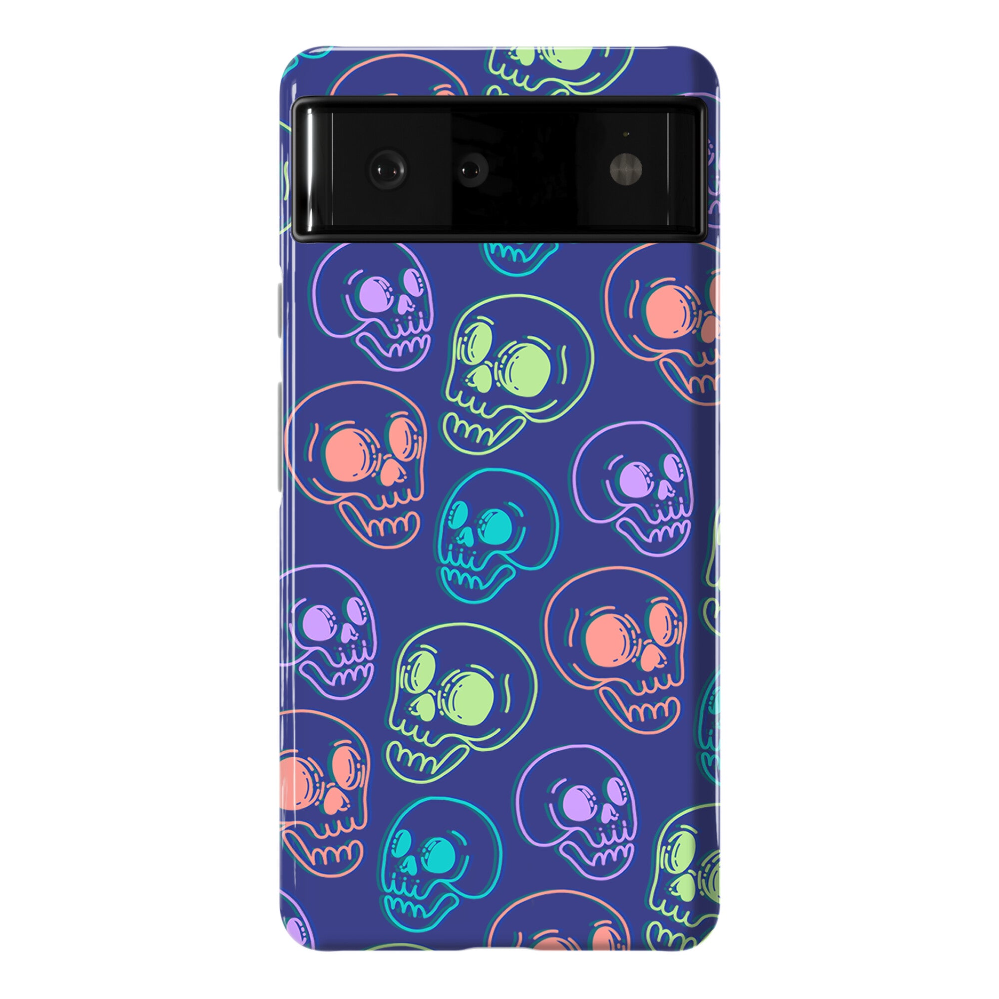 Pastel Skulls Glitch Phone Case