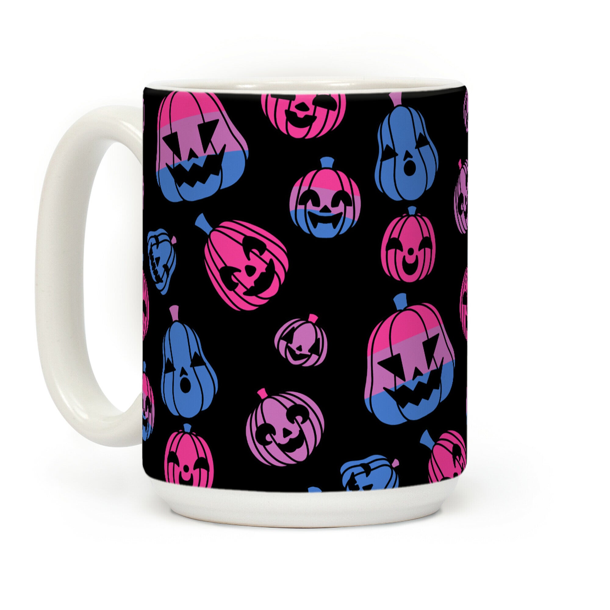 Bisexual Pride Jack-o'-Lanterns Pattern Coffee Mug