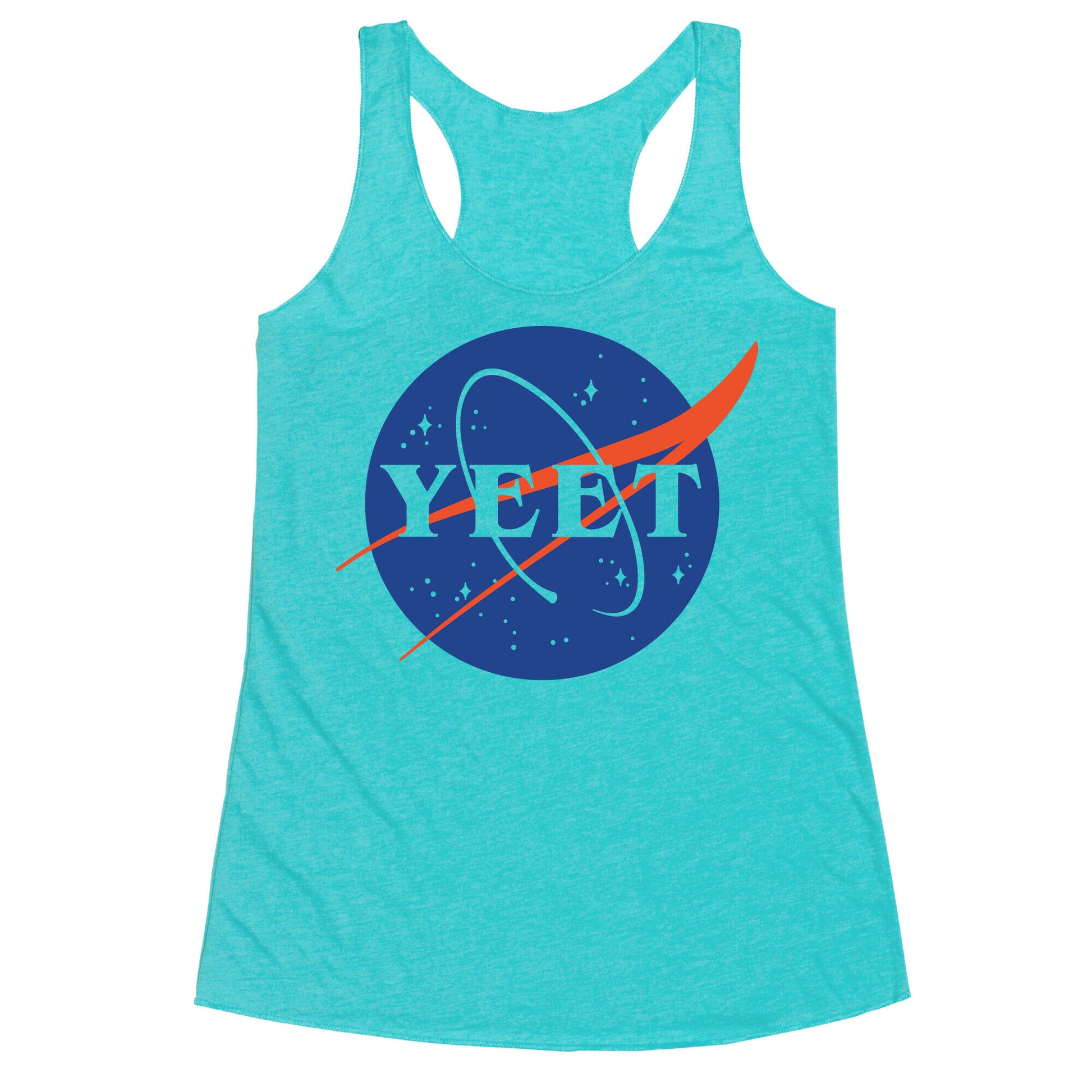 Yeet Nasa Logo Parody  Racerback Tank