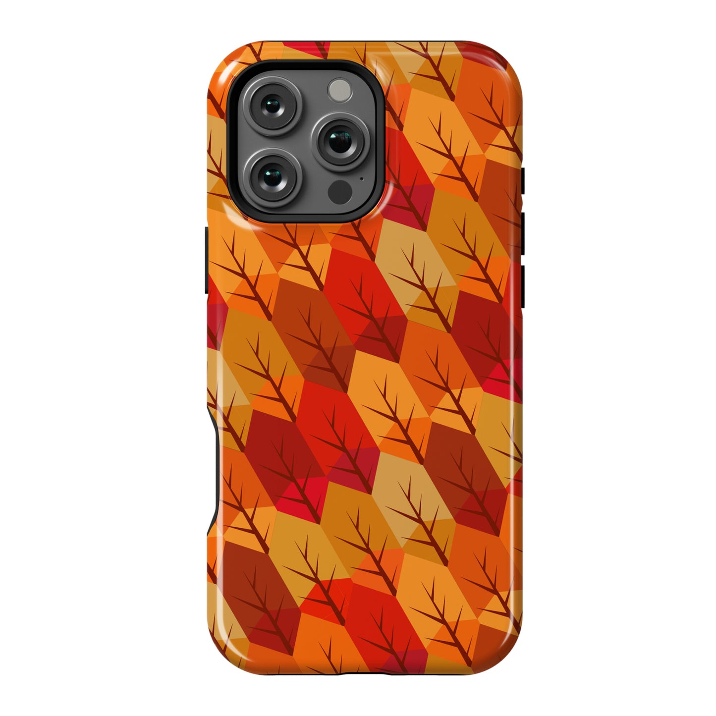 Geometric Fall Leaf Pattern Phone Case