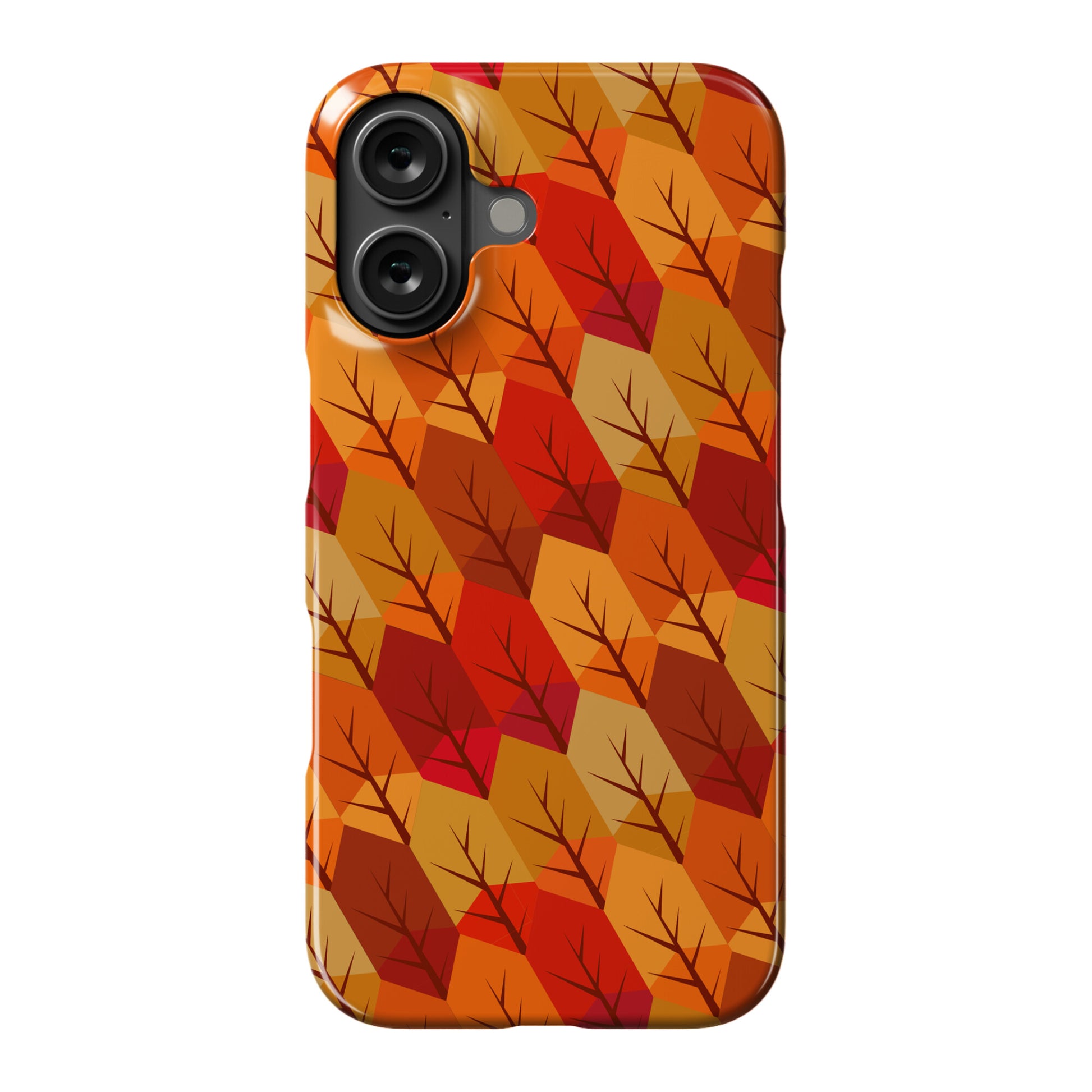 Geometric Fall Leaf Pattern Phone Case