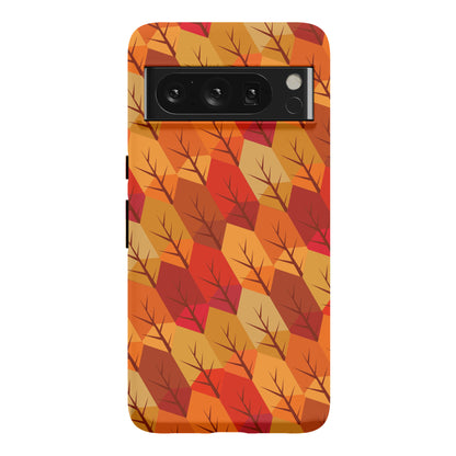 Geometric Fall Leaf Pattern Phone Case