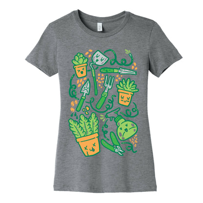 Kawaii Plants and Gardening Tools Women's Cotton Tee