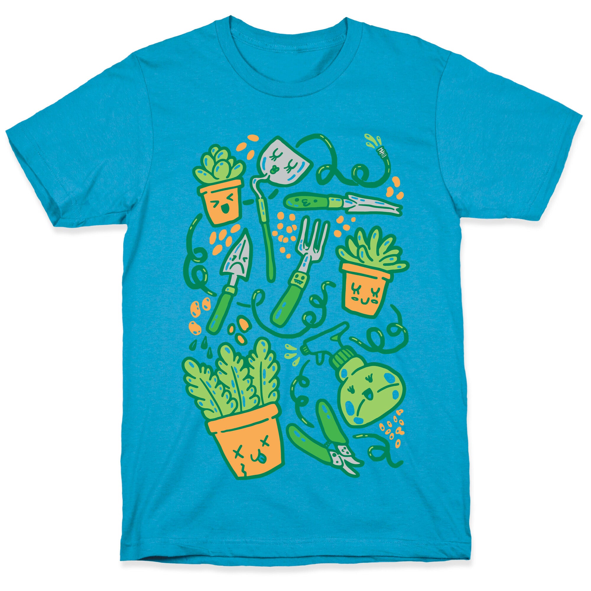Kawaii Plants and Gardening Tools Unisex Triblend Tee