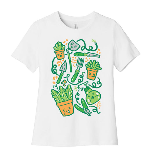 Kawaii Plants and Gardening Tools Women's Cotton Tee