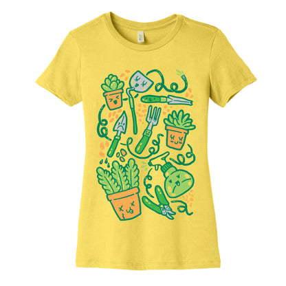 Kawaii Plants and Gardening Tools Women's Cotton Tee