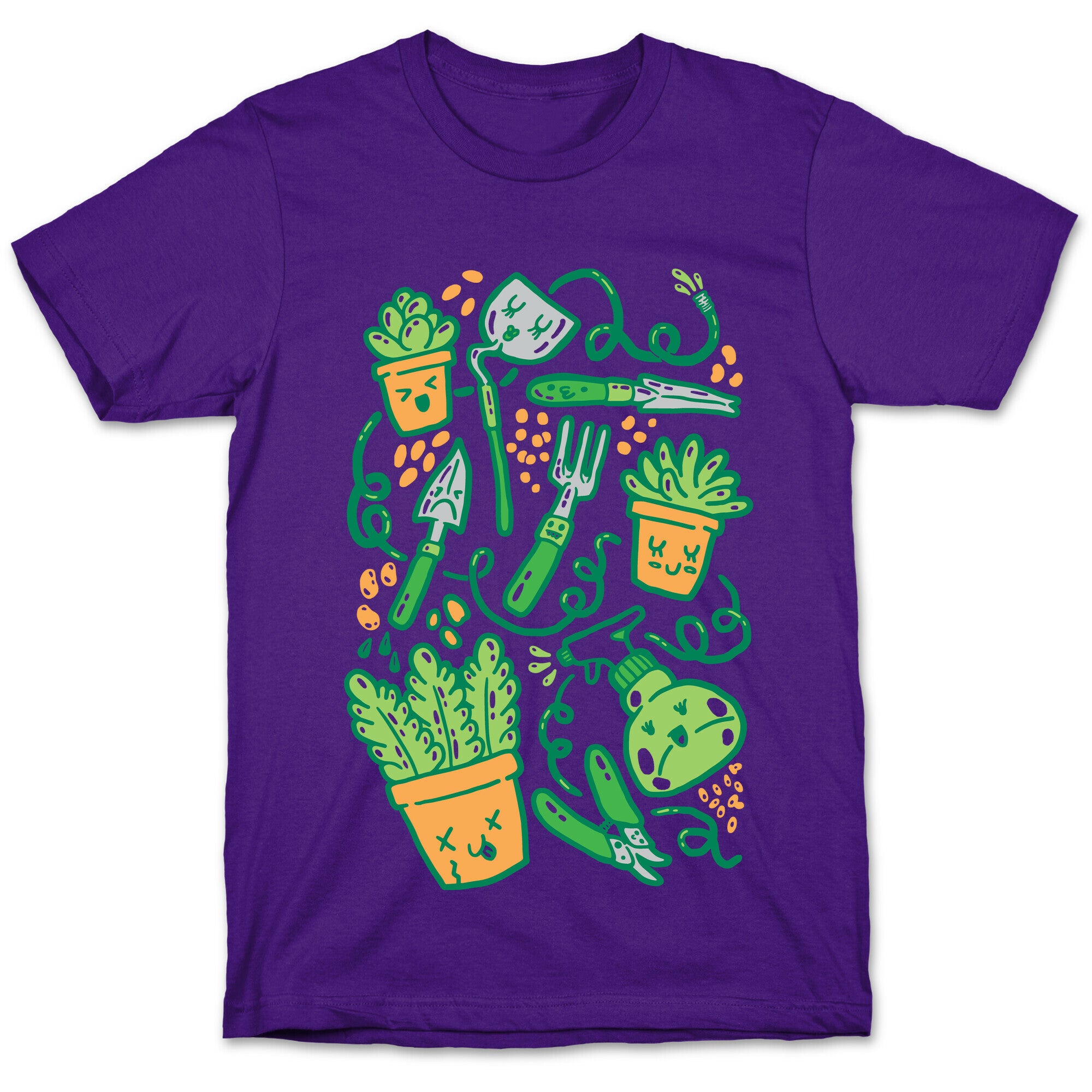 Kawaii Plants and Gardening Tools T-Shirt