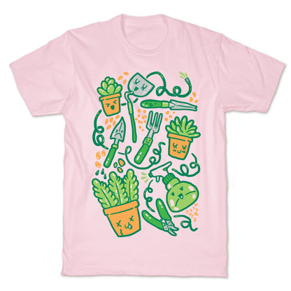 Kawaii Plants and Gardening Tools T-Shirt