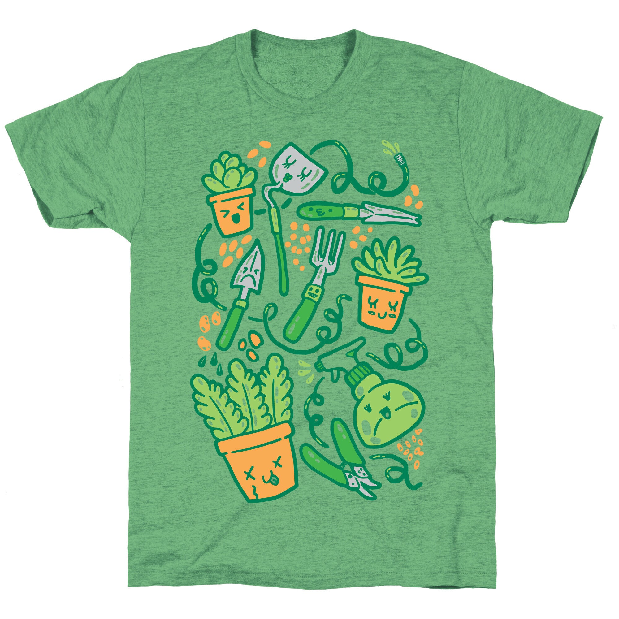 Kawaii Plants and Gardening Tools Unisex Triblend Tee