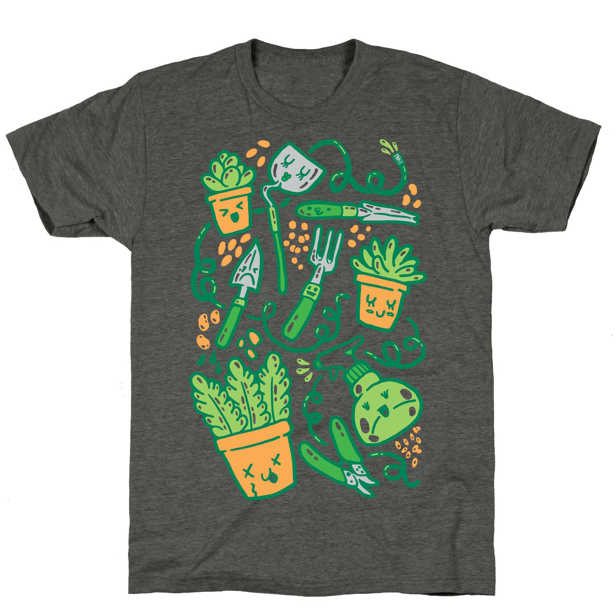 Kawaii Plants and Gardening Tools Unisex Triblend Tee