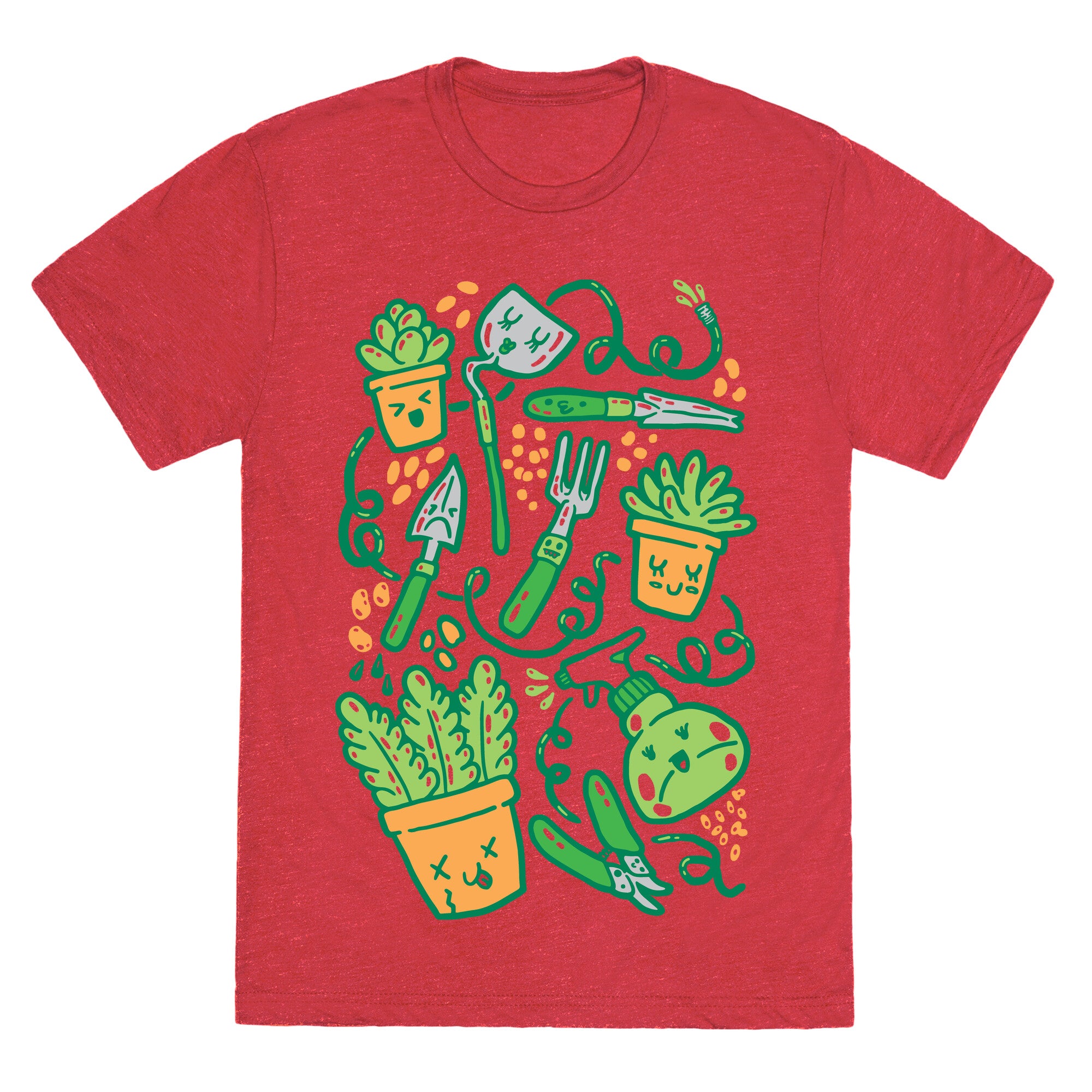 Kawaii Plants and Gardening Tools Unisex Triblend Tee