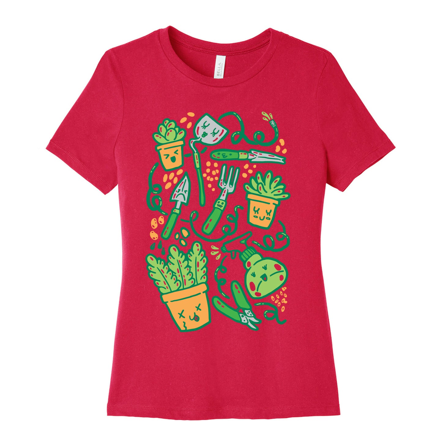 Kawaii Plants and Gardening Tools Women's Cotton Tee