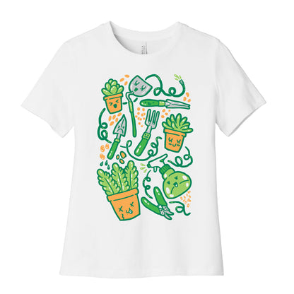 Kawaii Plants and Gardening Tools Women's Cotton Tee