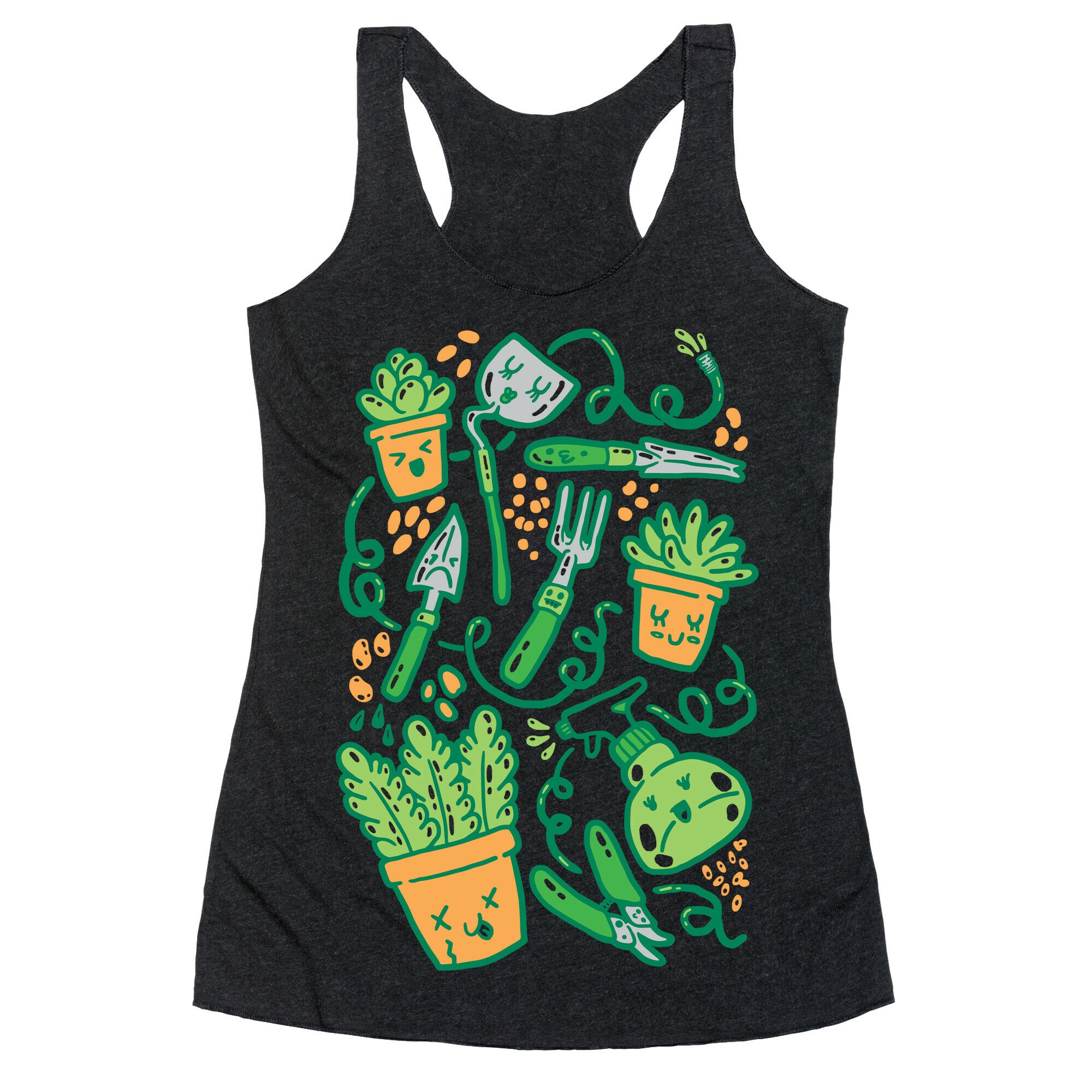 Kawaii Plants and Gardening Tools Racerback Tank