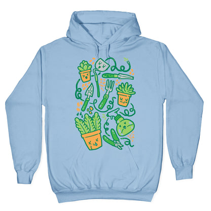 Kawaii Plants and Gardening Tools Hoodie