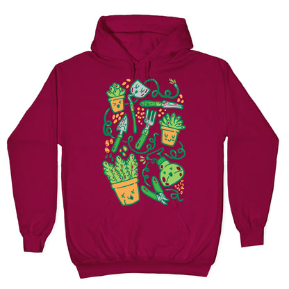 Kawaii Plants and Gardening Tools Hoodie