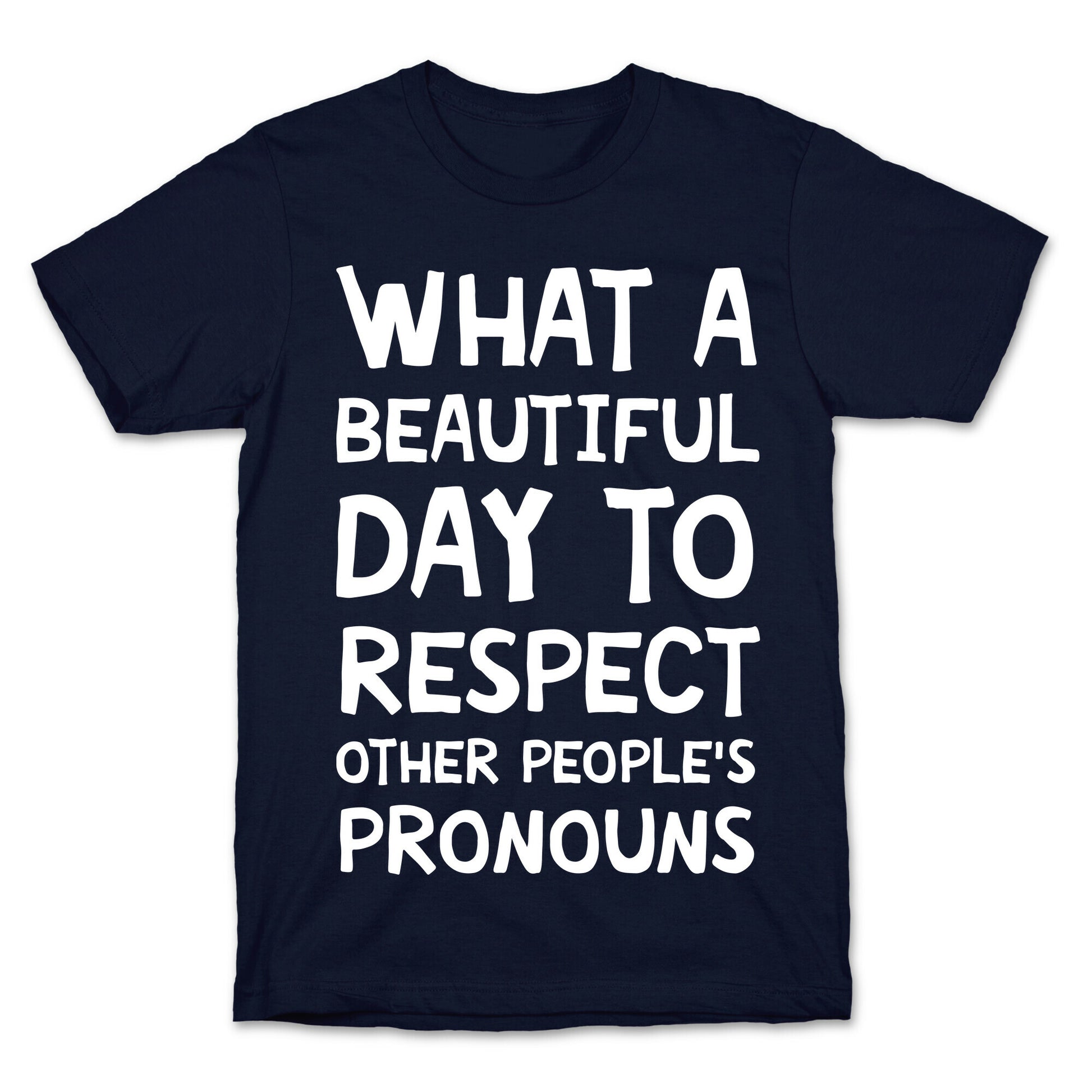 What A Beautiful Day To Respect Other People's Pronouns T-Shirt