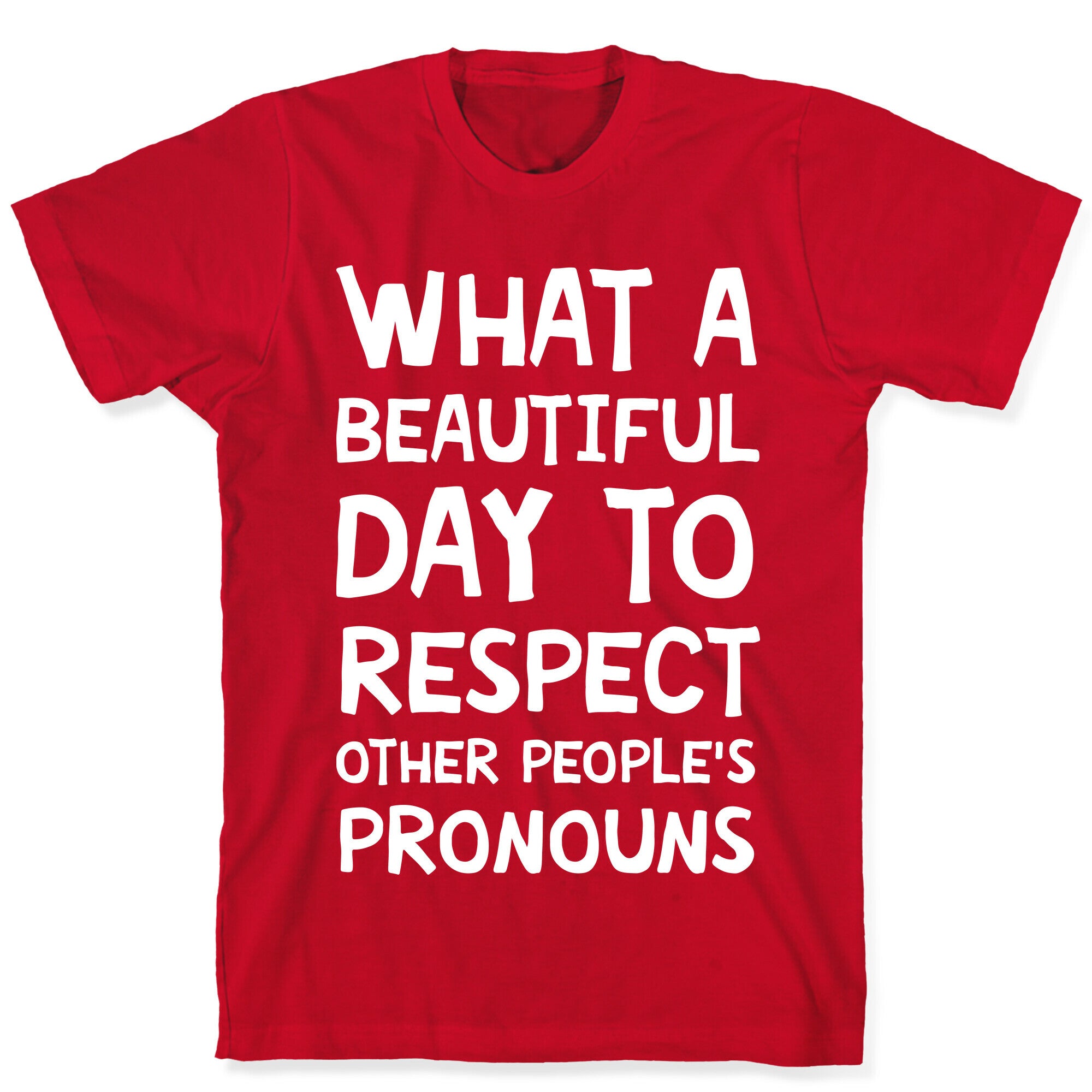 What A Beautiful Day To Respect Other People's Pronouns T-Shirt