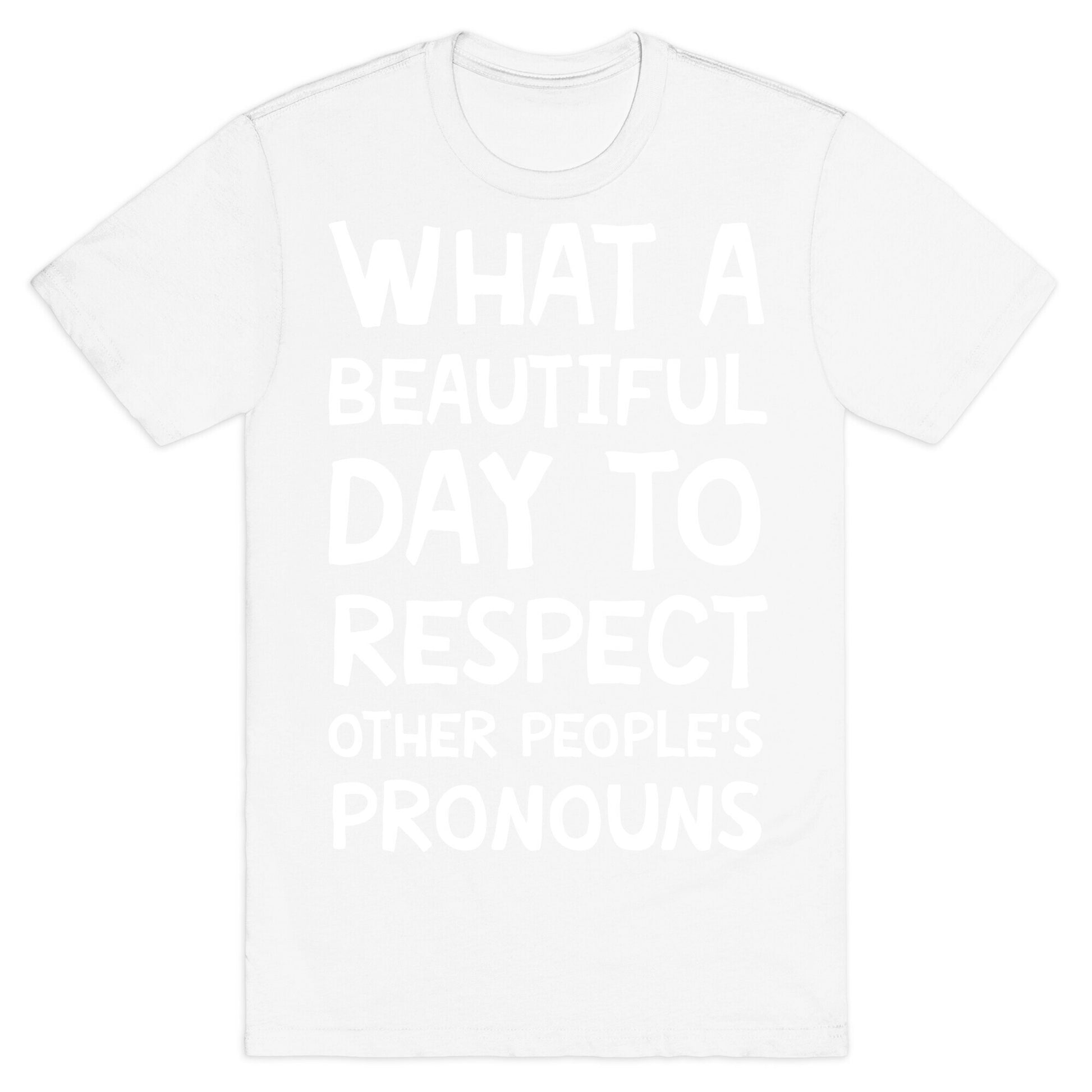 What A Beautiful Day To Respect Other People's Pronouns T-Shirt