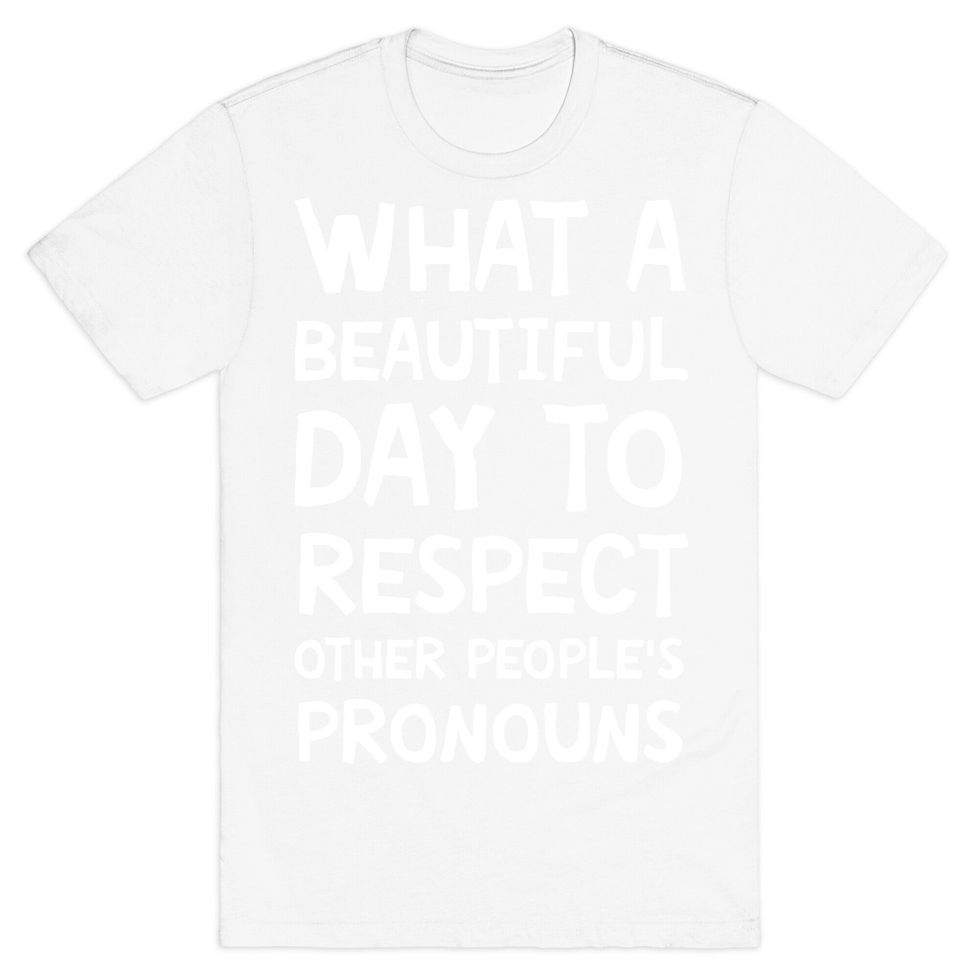 What A Beautiful Day To Respect Other People's Pronouns T-Shirt