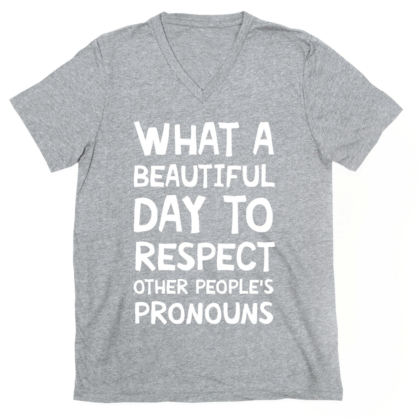 What A Beautiful Day To Respect Other People's Pronouns V-Neck