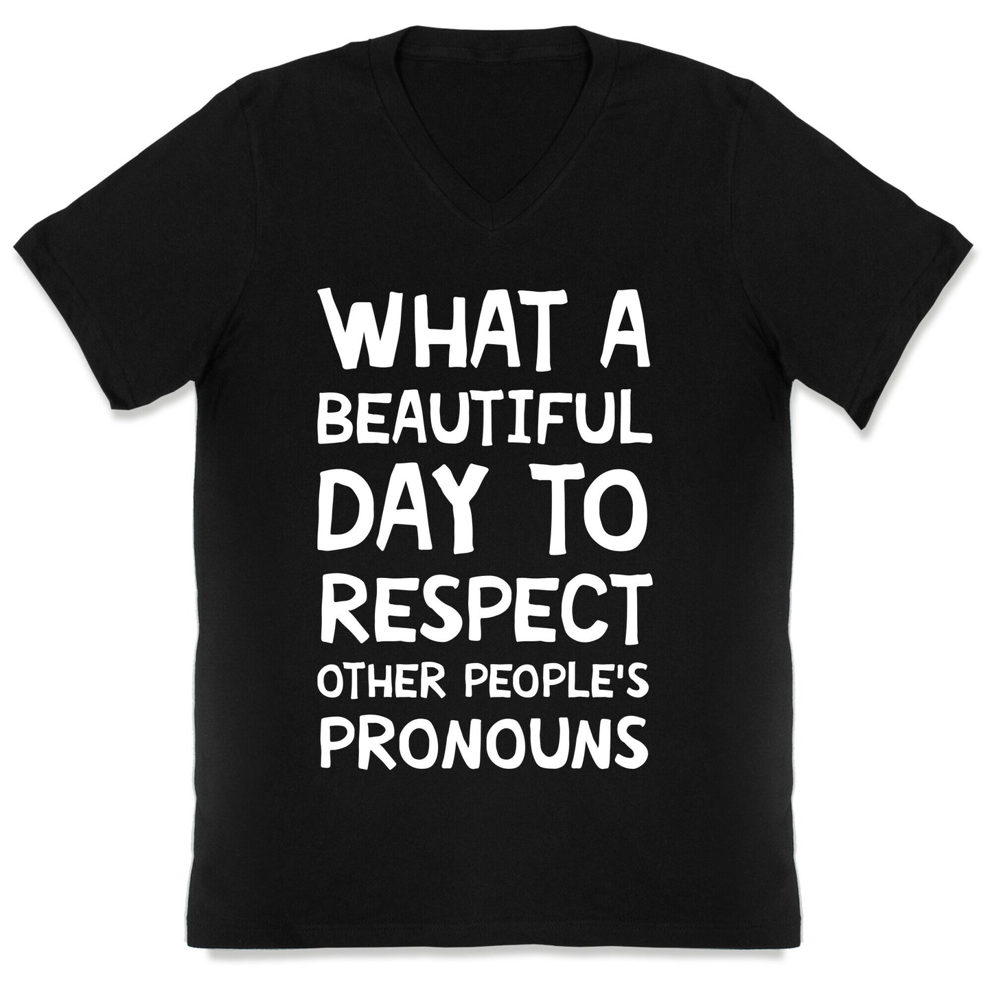 What A Beautiful Day To Respect Other People's Pronouns V-Neck