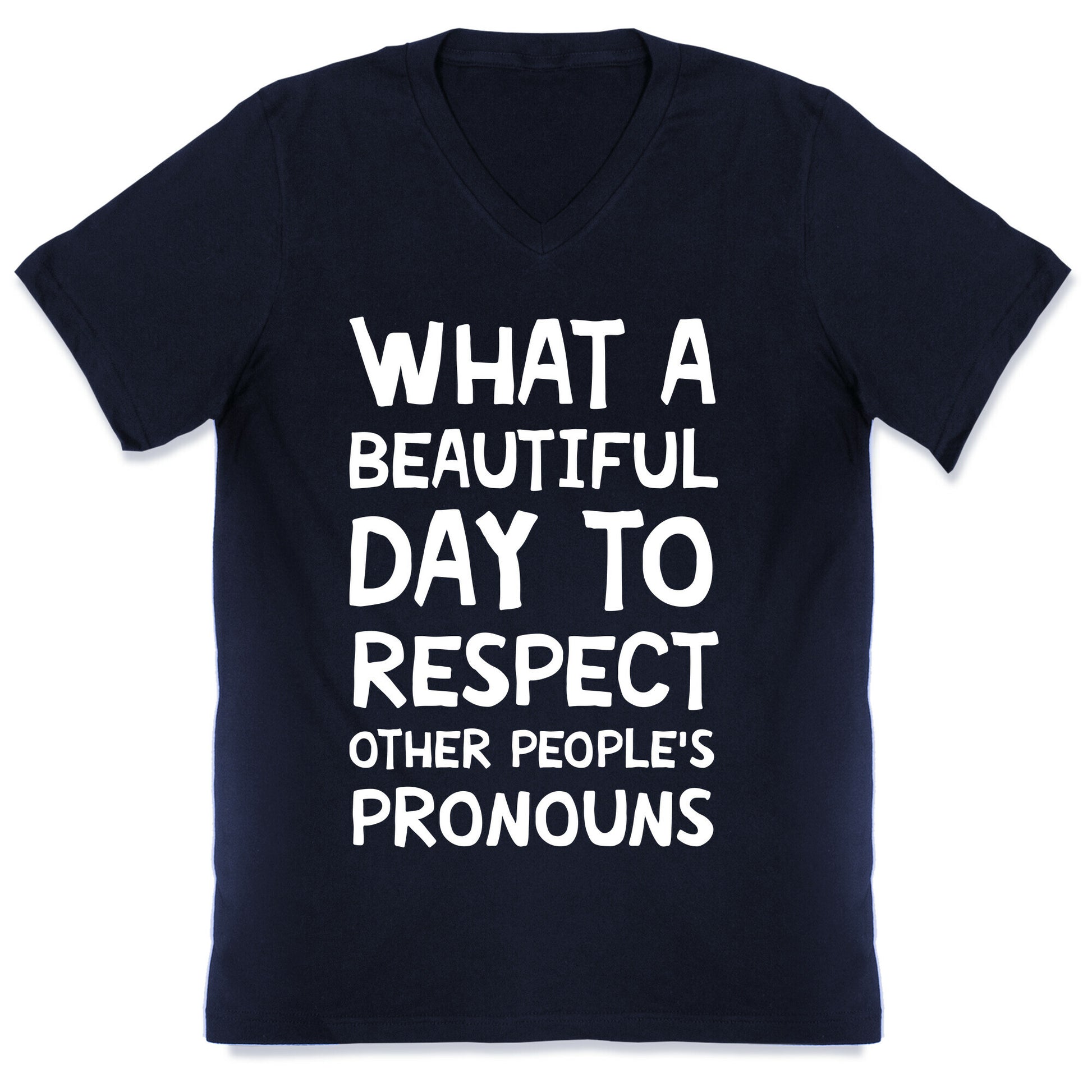 What A Beautiful Day To Respect Other People's Pronouns V-Neck