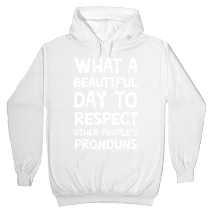 What A Beautiful Day To Respect Other People's Pronouns Hoodie