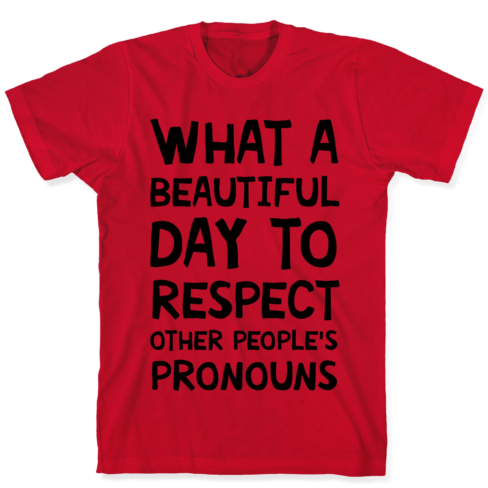 What A Beautiful Day To Respect Other People's Pronouns T-Shirt