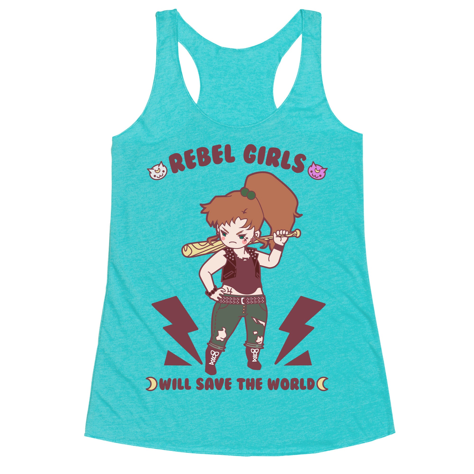 Rebel Girls Will Save The World Jupiter Parody Racerback Tank